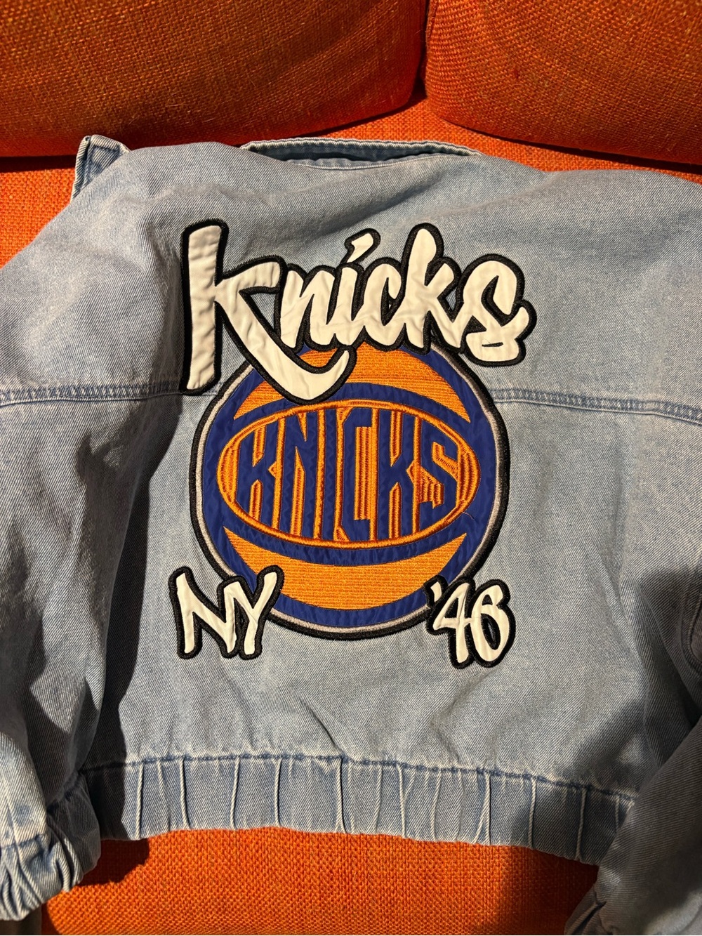 RARE Wild Collective x Target NY Knicks Cropped Denim Jacket NWT M